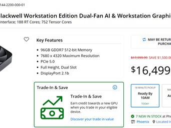 NVIDIA RTX PRO 6000显卡单售1.65万美元，戴尔整机优惠后更便宜