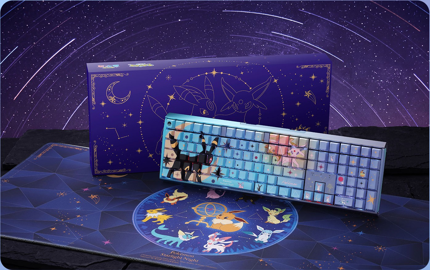 CHERRY 公布《宝可梦》联名“伊布与星夜”主题键盘与桌垫