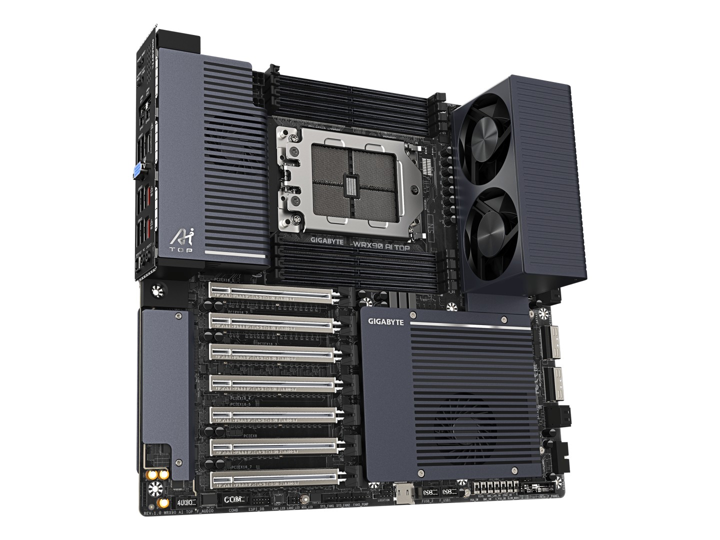 技嘉上线工作站主板 WRX90 AI TOP：7 条 PCIe + 2 个 MCIO，集成 BMC