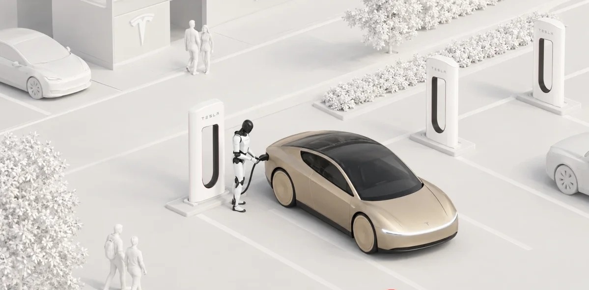 特斯拉计划用 Optimus 人形机器人给 Robotaxi 插拔充电枪，终极目标是无线充电