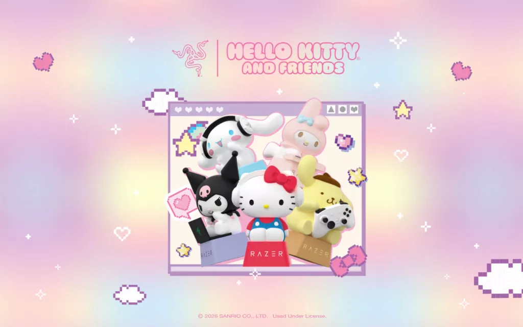 雷蛇推出 Hello Kitty 和朋友们联名键帽盲盒，包含 5 大 IP 形象