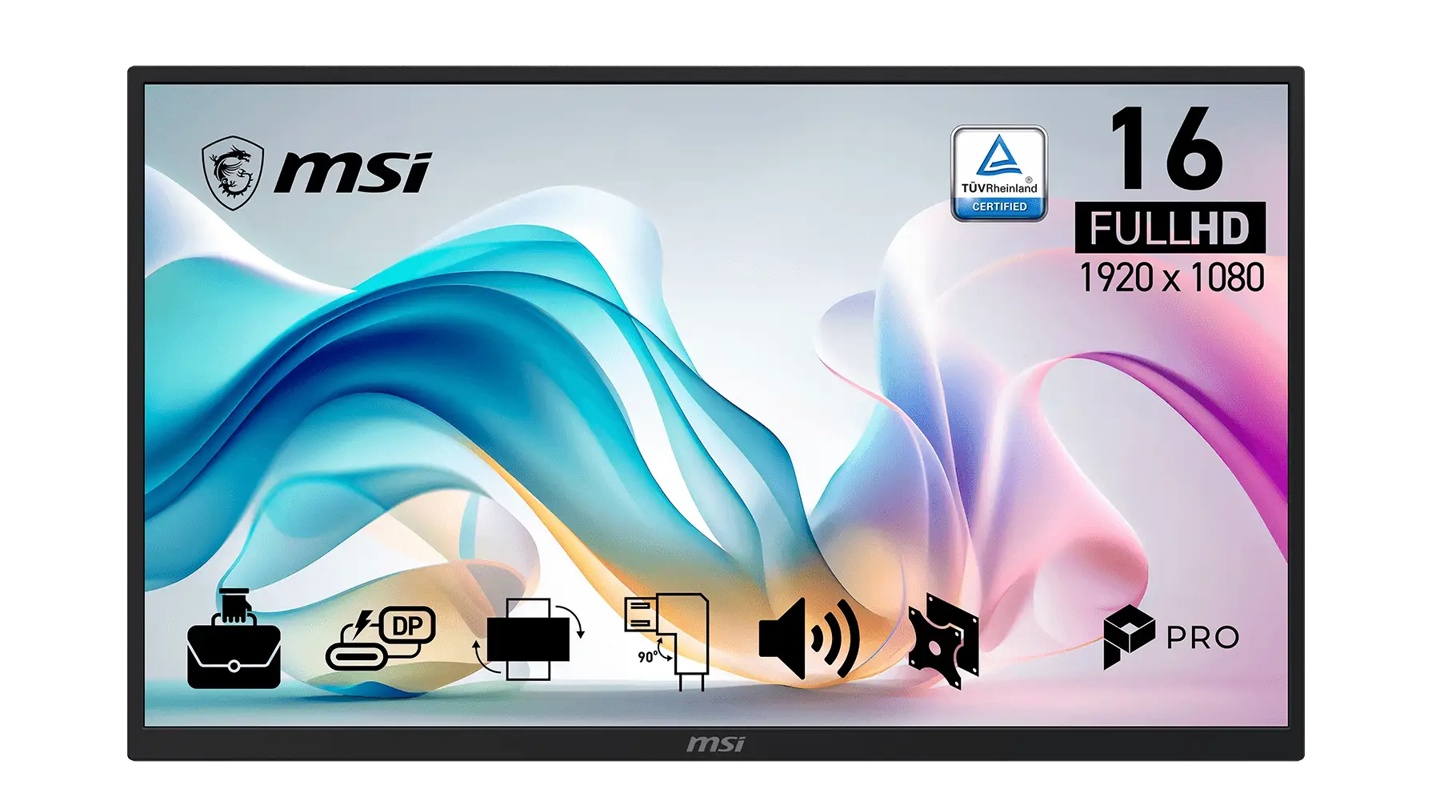 微星便携显示器 PRO MP161E6 上架：15.6" FHD 60Hz 低色域，659 元