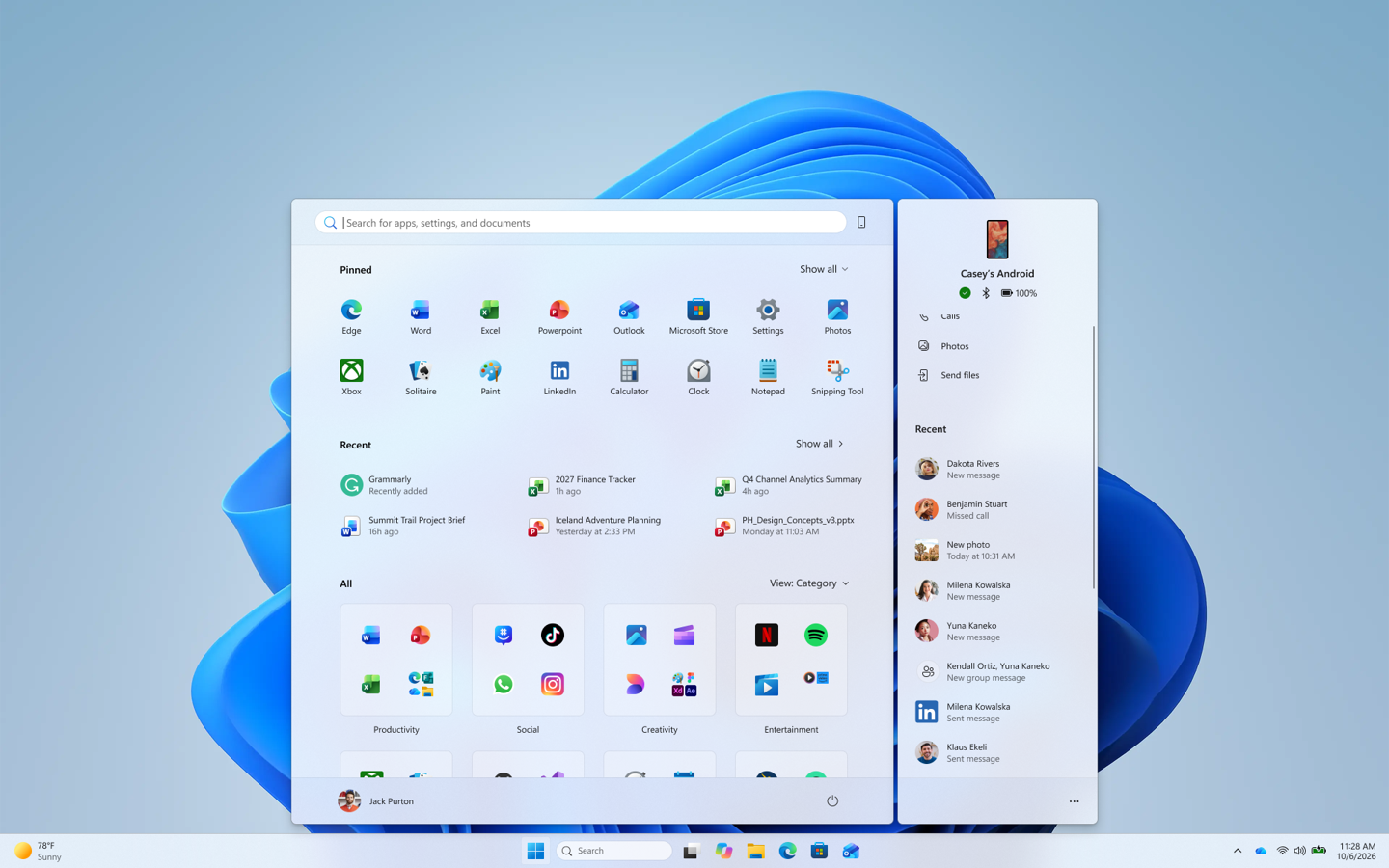 微软发布 Win11 Beta / Experimental 频道多个预览版：开始菜单优化手机助手，新增能源推荐