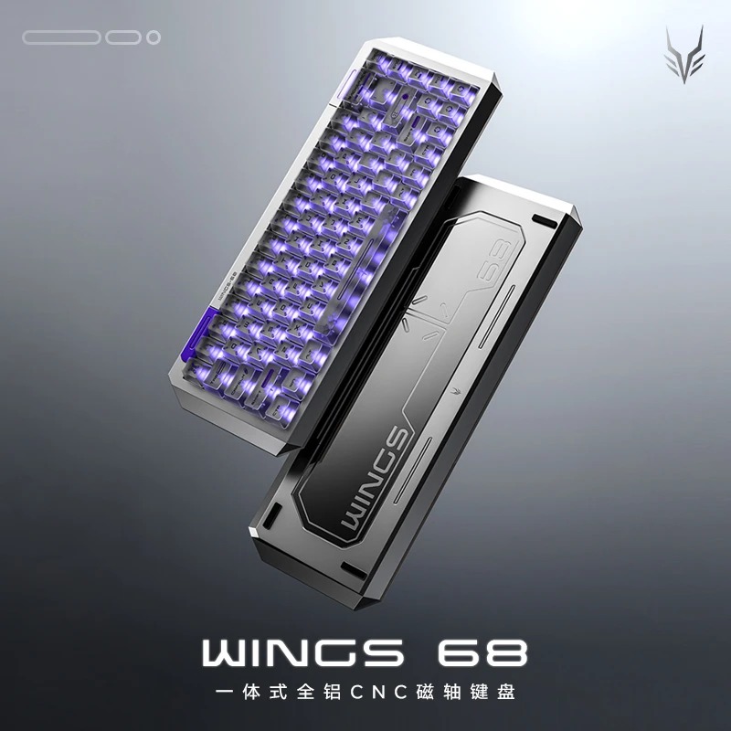 金河田一体式全铝 CNC 磁轴键盘 WINGS 68 发售，到手价 499 元