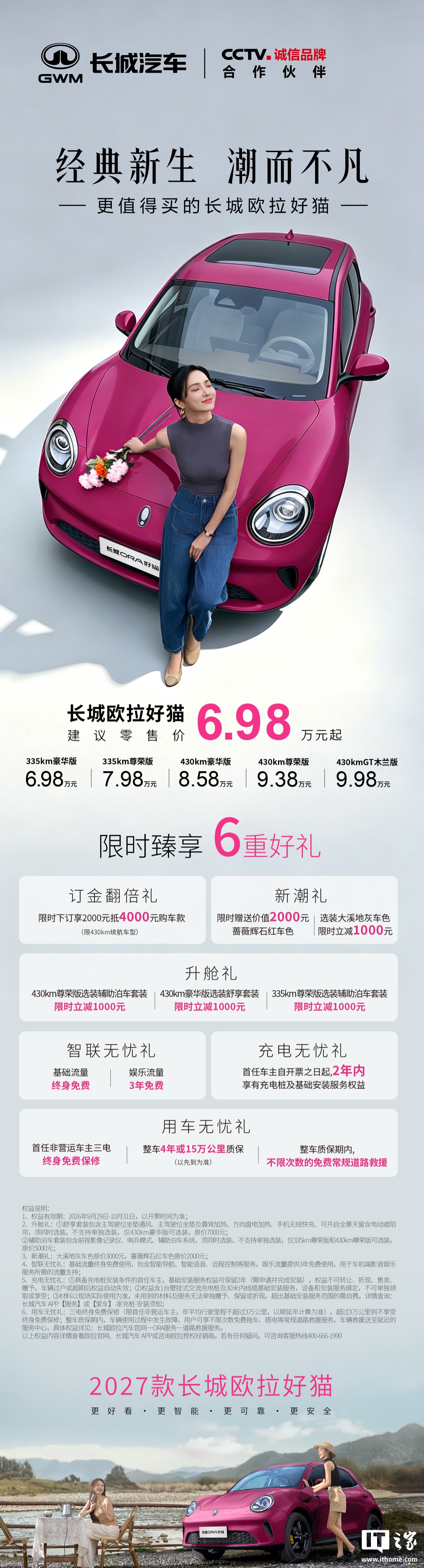 2027 款长城欧拉好猫汽车上市，6.98 万元起